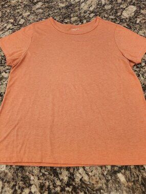 Torrid Shirt Womens 1X Peach Classic Fit Basic Crew Neck Lightweight Casual EUC